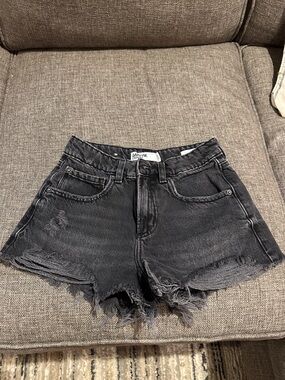 Garage Black Distressed Denim Cutoff Shorts
